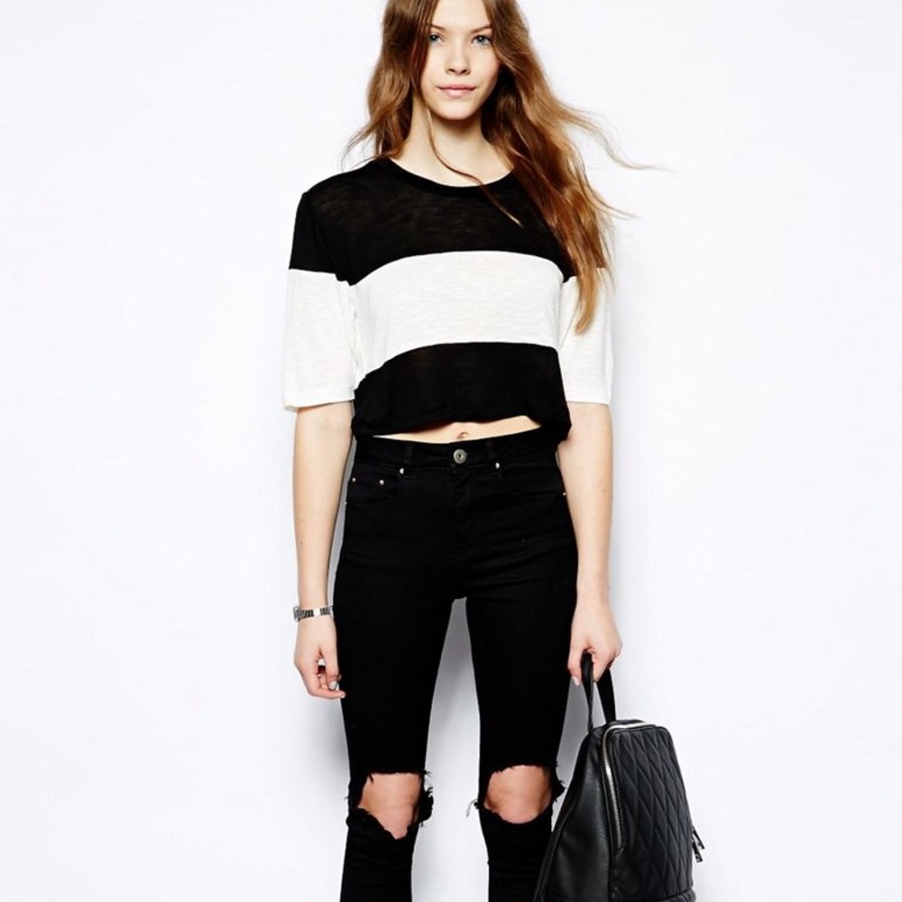 Pencey Standard Color-Block Stripe Crop Tee - image 1
